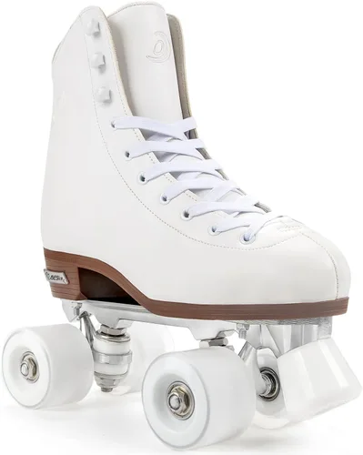 Vista 12 de Besketo Classic High-top Roller Skates, PU Leather, Four-Wheel, Indoor/Outdoor, Beginner