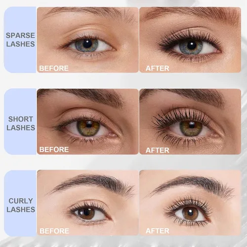 Vista 2 de Black Metal Wand Mascara, Iron Wand Mascara for Thin Short Sparse Lashes Negro