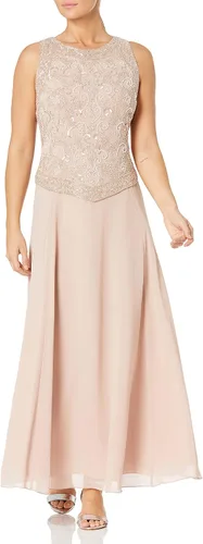 Vista 3 de J Kara Vestido pequeño con detalle en V y cuentas largas para mujer con bufanda