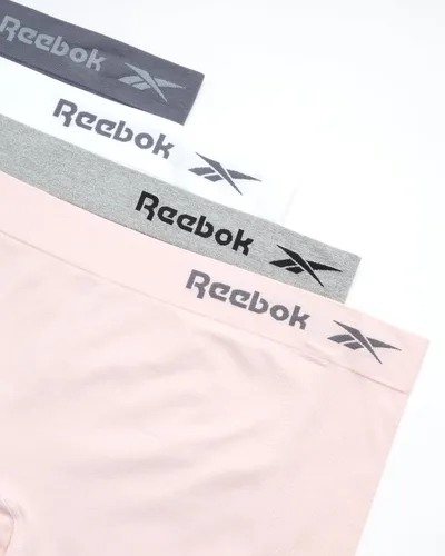 Vista 2 de Reebok Ropa interior para mujer y niño, paquete de 4 pantalones cortos sin costuras de pierna larga para mujer