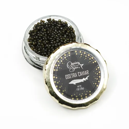 Vista 7 de Caviar Osetra Premium – Huevas de esturión ruso ámbar con sabor cremoso a nuez (1 onza (0.99 oz))