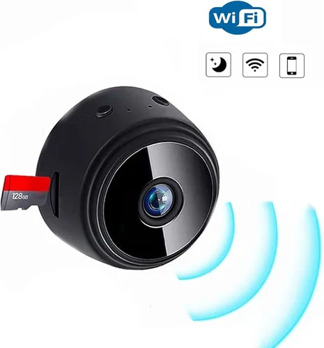 Vista 3 de Mini cámara A9, cámara IP HD 1080P con cubierta trasera magnética, mini videocámara de seguridad para el hogar, cámara de videovigilancia micro Negro
