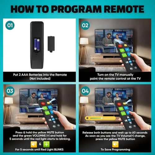 Vista 5 de EZclicker Control remoto universal de TV con botón grande (negro) Simple fácil de usar, ideal para personas mayores, funciona con las principales