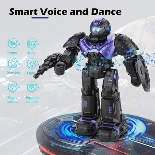 Vista 9 de Robot de juguete RC para niños de 3, 4, 5, 6, 7, 8, robot programable inteligente con detección de gestos, robot de control remoto para niños