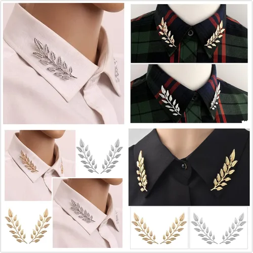 Vista 4 de Zaky - 5 pares de broches de accesorios para palacio, retro, diseño hueco, cuello de camisa, broche de hebilla angular, triángulo y simple
