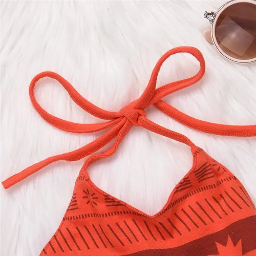 Vista 7 de Ropa de bebé para niña pequeña, con encaje halter sin espalda, vestido de tul para verano, trajes de aventura