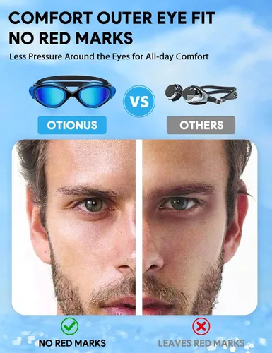 Vista 5 de Gafas de natación para adultos, antiniebla, anti rayos UV, sin fugas, visión clara, gafas de natación para hombres y mujeres, unisex