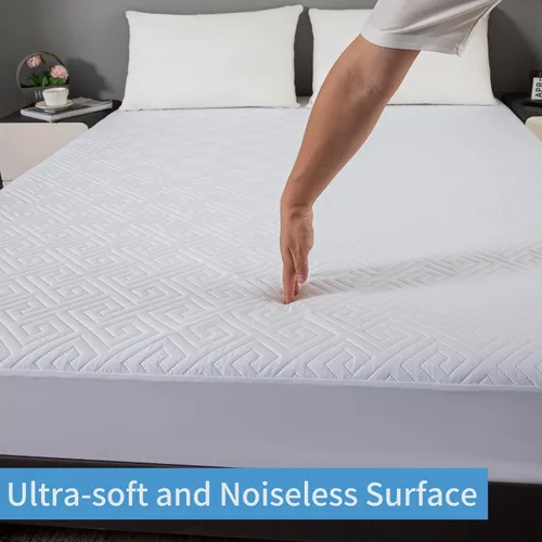 Vista 8 de JOSOP Protector de colchón acolchado individual de 325 GSM, 100% impermeable, sábana bajera absorbente hasta 20 bolsillos profundos, suave