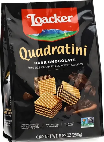 Vista 4 de Loacker Quadratini - Galletas de oblea de chocolate tamaño bocado, 8.82 onzas (paquete de 6)