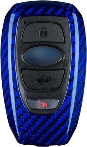 Vista 12 de T-carbon Real Glass Fiber Key Fob Cover Compatible with Subaru Key Case Rojo