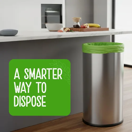 Vista 6 de Eco Green Living - Bolsas de basura biodegradables 100% compostables de 60 litros para residuos de alimentos, bolsas altas de cocina, veganas