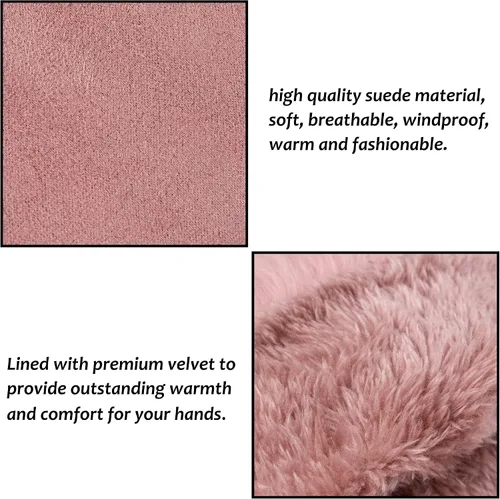 Vista 3 de Hysenm Women Winter Gloves With Touch Screen Fingers Warm Suede Gloves Texting Thermal Windproof Mittens for Driving Running