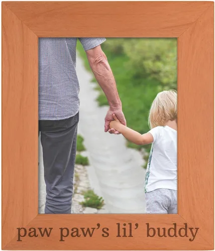 Vista 23 de Personalized Gifts Grandpa Gift Grandpa's Lil' Buddy Grandson - Marco de fotos de madera natural grabado de 4 x 6 pulgadas, diseño de paisaje
