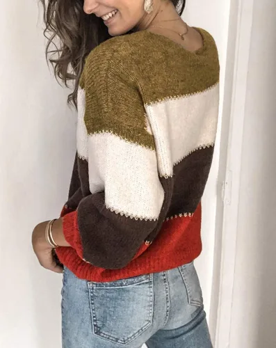 Vista 2 de ANCAPELION - Suéter casual para mujer sin botones, prenda básica de invierno de manga larga, cálida, suéter tejido, ajuste holgado