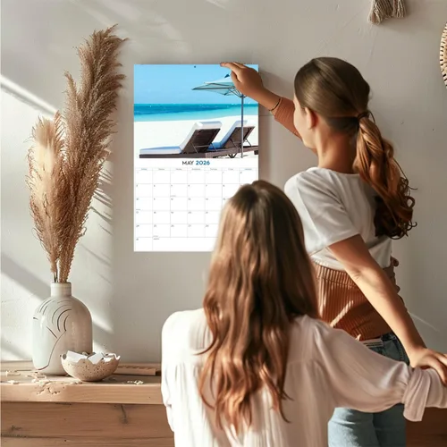 Vista 329 de Calendario de grises africanos 2025 2026 – Planificador mensual de pared de aves africanas – 12 x 18 pulgadas (abierto), calendario de pared