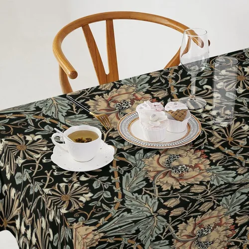 Vista 227 de Mantel Floral Retro de Pájaros, Diseño Original Bohemio William Morris Estampado Cubierta de Mesa para Hogar Picnic Fiesta Comedor Cocina William