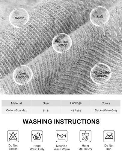 Vista 2 de Lasnten 48 Pairs Women Ankle Socks No Show Thin Athletic Running Low Cut Short Breathable Cotton Men Soft Socks Bulk