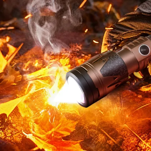 Vista 5 de SKYFIRE Linternas recargables de lúmenes altos con lente de ignición, 4000 mini linterna táctica brillante de bolsillo con 6 modos impermeable
