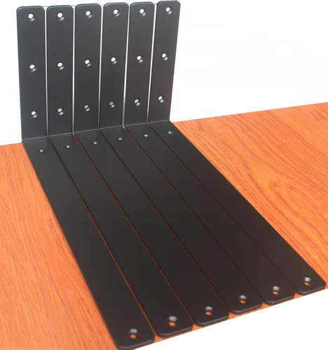 Vista 19 de Paquete de 2 soportes de estante en L de 6 pulgadas de largo x 4 pulgadas de alto x 1.5 pulgadas de ancho, 5 mm de grosor, soportes de estante