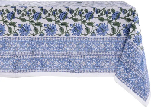 Vista 50 de ATOSII Mantel 100% algodón, Amara, floral, hecho a mano, rectangular, de lino, para cocina, comedor, fiestas, bodas, exteriores, picnics, Pascua