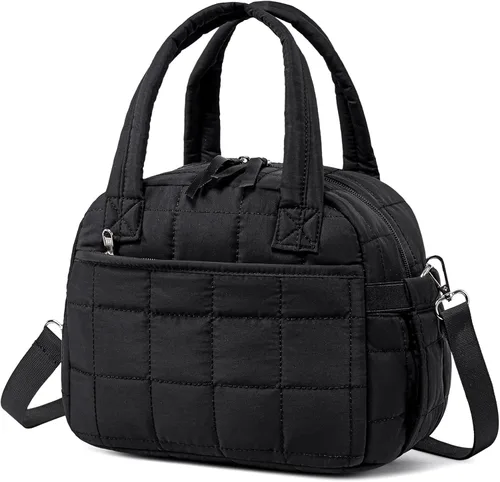 Vista 13 de LEDAOU Lonchera para Mujeres, Bolsa de Almuerzo Acolchada con Relleno Puffer, con Correa Ajustable, Aislada, Reutilizable, para el Trabajo, Escuela