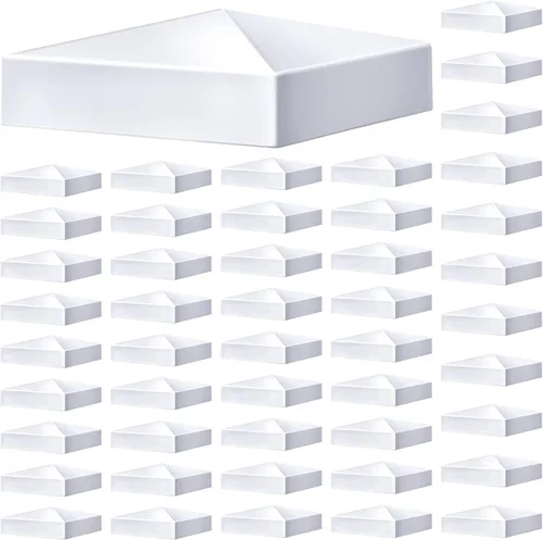 Vista 8 de Taiyin 1 pieza pirámide de vinilo blanco PVC tapas superiores, valla y cubierta para postes de valla de vinilo (4 x 4 pulgadas)