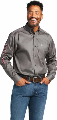 Vista 26 de Camisa de sarga con logotipo del equipo ARIAT de ajuste clásico para hombre Sea Scape USA 3X-Large Turkish Sea
