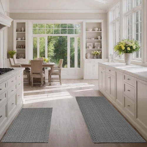 Vista 12 de MatEssenz Alfombrillas de cocina de 20 x 30 pulgadas para piso, alfombras de cocina tejidas, lavables a máquina, estilo bohemio, antideslizantes