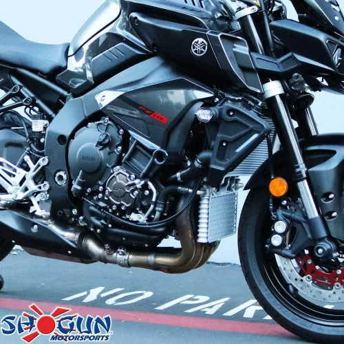 Vista 5 de Shogun 2017 Yamaha FZ10 FZ 10 2018 2019 2020 2021 2022 MT-10 MT 10 SP Negro Deslizadores de marco sin corte para modelos ABS y no ABS - 750-6819