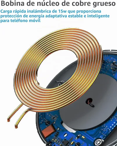 Vista 4 de Cargador inalámbrico para Samsung Galaxy S24/S24+S23/S23+/S22/S22+/S21/S20/S20+/S10/S9+/S9/S8/S8+/S7/Note10/Note9/Note8, almohadilla de carga