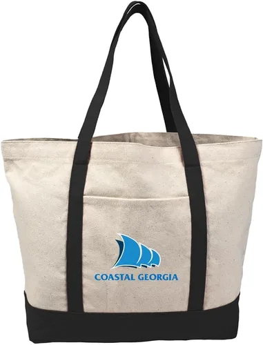 Vista 86 de Campus Lab Bolsa de lona con logotipo primario colegiado con bolsillo externo, bolsa de hombro reutilizable para ir de compras, playa Águilas A&m