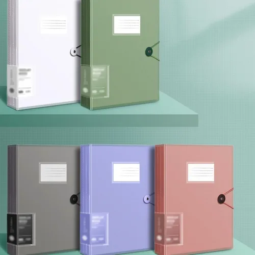 Vista 8 de Carpeta de archivos A4 Carpeta de libro de datos con inserción transparente, carpeta de archivos de varias capas, carpeta de clasificación y Blanco