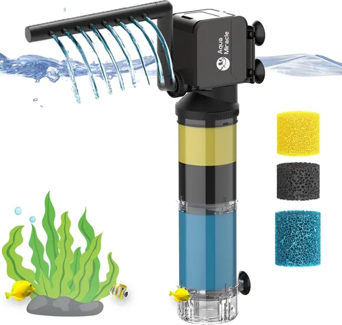 Vista 8 de AquaMiracle Filtro de acuario para acuarios de 10 a 40 galones, filtros de tanque de peces, filtro de tortuga, filtro de potencia interna