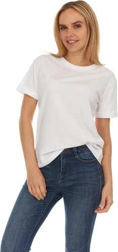 Vista 2 de Brix Camiseta de ajuste holgado para mujer, camisetas de algodón con cuello redondo.