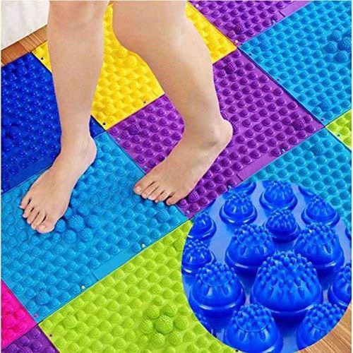 Vista 8 de Alfombrilla de masaje de pies, alfombrilla de acupresión, tapete de baño, tapete de yoga, juego al aire libre, 2 unidades (azul)