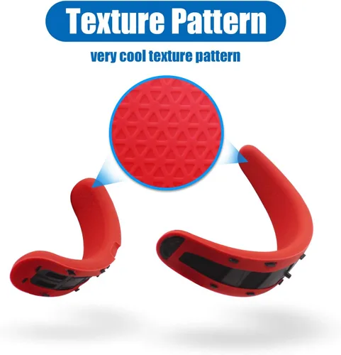 Vista 4 de AMVR VR Front Foam & Rear Foam Silicone Protective Covers for Oculus Rift S Headset Sweatproof Waterproof Anti-Dirty Replacement Accessories (Red)