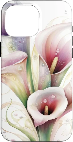 Vista 19 de iPhone 12 Pro Max Calla Lilies Flower Floral Watercolor Case
