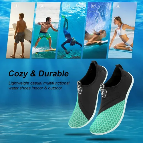 Vista 7 de Fires Zapatos de agua para mujeres y hombres de secado rápido calcetines de agua descalzos transpirables para senderismo natación playa surf yoga