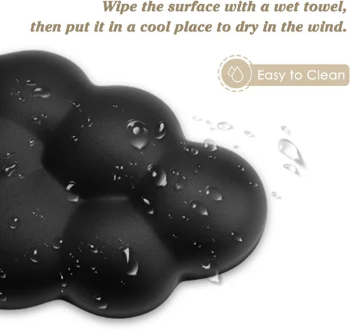 Vista 7 de Cloud - Cojín ergonómico para reposamuñecas de piel sintética suave con espuma viscoelástica para aliviar el dolor de muñeca, almohadilla con base