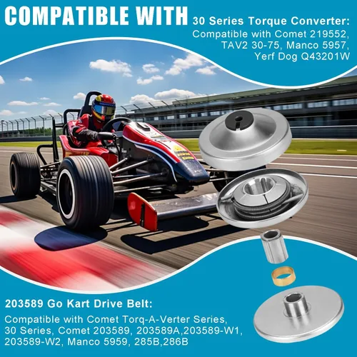 Vista 5 de Embrague convertidor de par serie 30, embrague Go Kart de 3/4 pulgadas con correa de transmisión Go Cart 203589 para compatible con Comet 219552