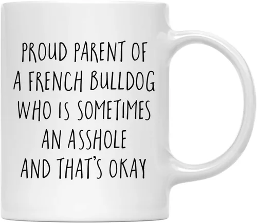 Vista 29 de Andaz Press Funny Dog - Taza de café de 11 onzas, regalo de broma, orgulloso padre de un afenpinscher que es a veces un gilipollas y eso está bien