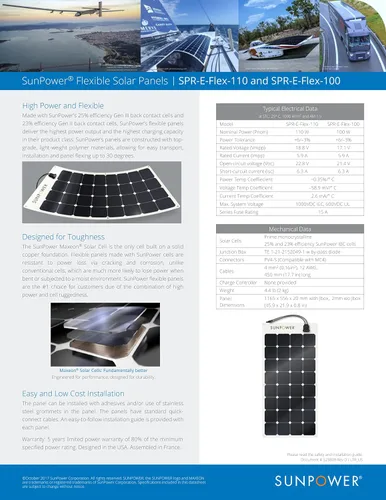 Vista 6 de ExpertPower Panel solar flexible de 100 W Módulo de alta eficiencia con células solares monocristalinas Maxeon para aplicaciones de carga de RV