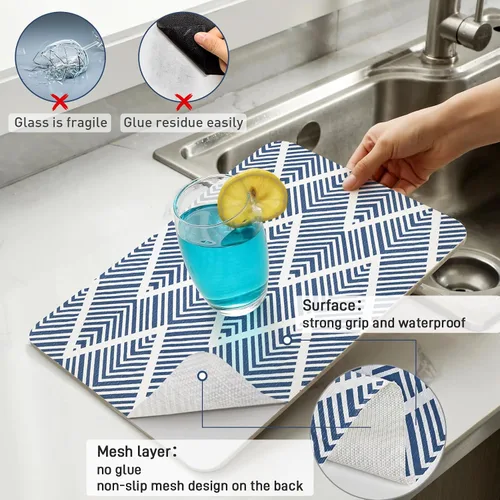 Vista 2 de Cohoo Home Revestimientos para cajones y estantes para gabinetes de cocina sin adhesivo, revestimientos antideslizantes para gabinetes y estantes