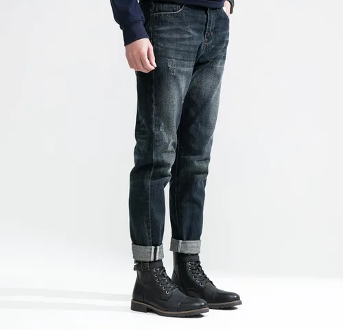 Vista 2 de Vostey Botas para hombre, botas casuales de motocicleta para hombre, botas chukka impermeables para hombre