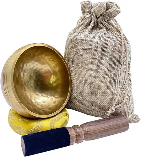 Vista 7 de Juego de cuencos tibetanos, cuencos cantores, cuenco de sonido de meditación hecho a mano en Nepal, para yoga, meditación, atención plena, curación