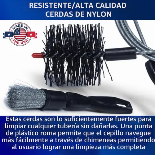 Vista 5 de FryOilSaver Co. B67C - Kit de cepillo limpiador de ventilación para estufa y secadora de pellets, 10 pies
