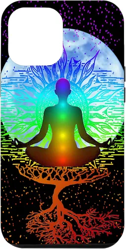 Vista 26 de Funda para iPhone 17 con diseño de árbol de la vida con diseño de luna y meditación