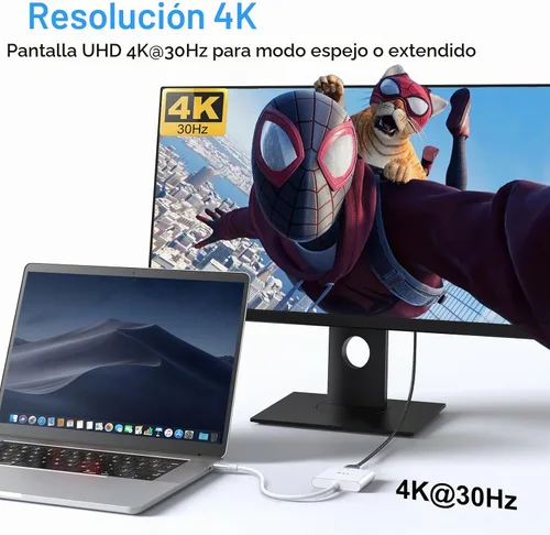 Vista 3 de Adaptador USB C a HDMI,Adaptador USB-C Hub Multipuerto Digital AV Convertidor