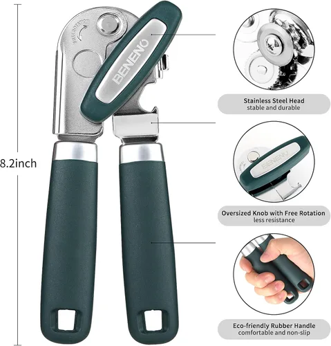 Vista 4 de Sacacorchos de aleación de zinc de alta calidad y abrelatas manual resistente con abrebotellas multifuncionales