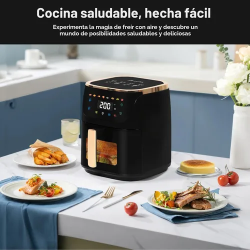 Vista 6 de Panana Freidora de Aire Grande de 8QT Compacta, Freidora de Aire con 8 Menús Preestablecidos, Preajustes de Control Digital de Un Toque, Pantalla